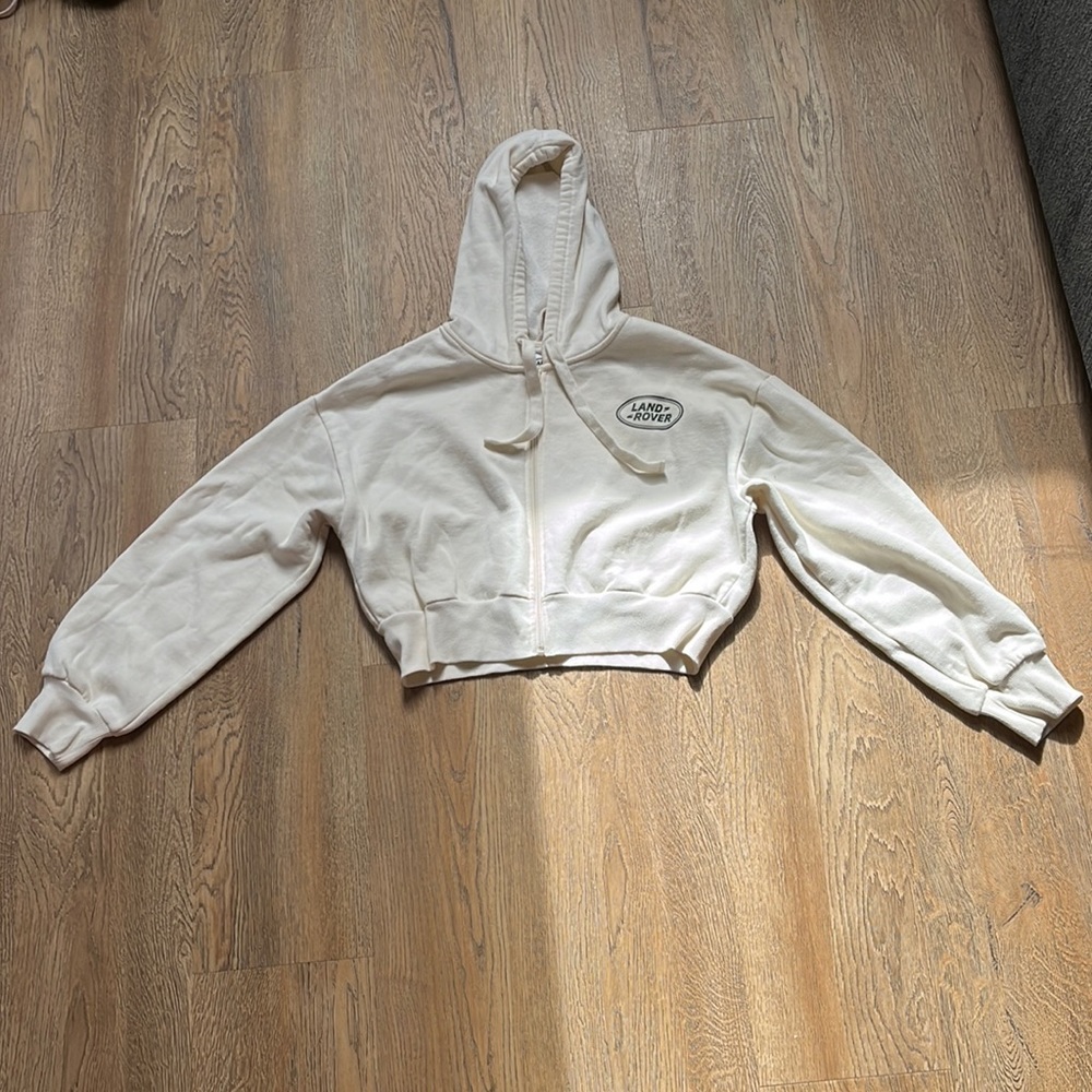 Land Rover Emblem Cropped Zip Hoodie